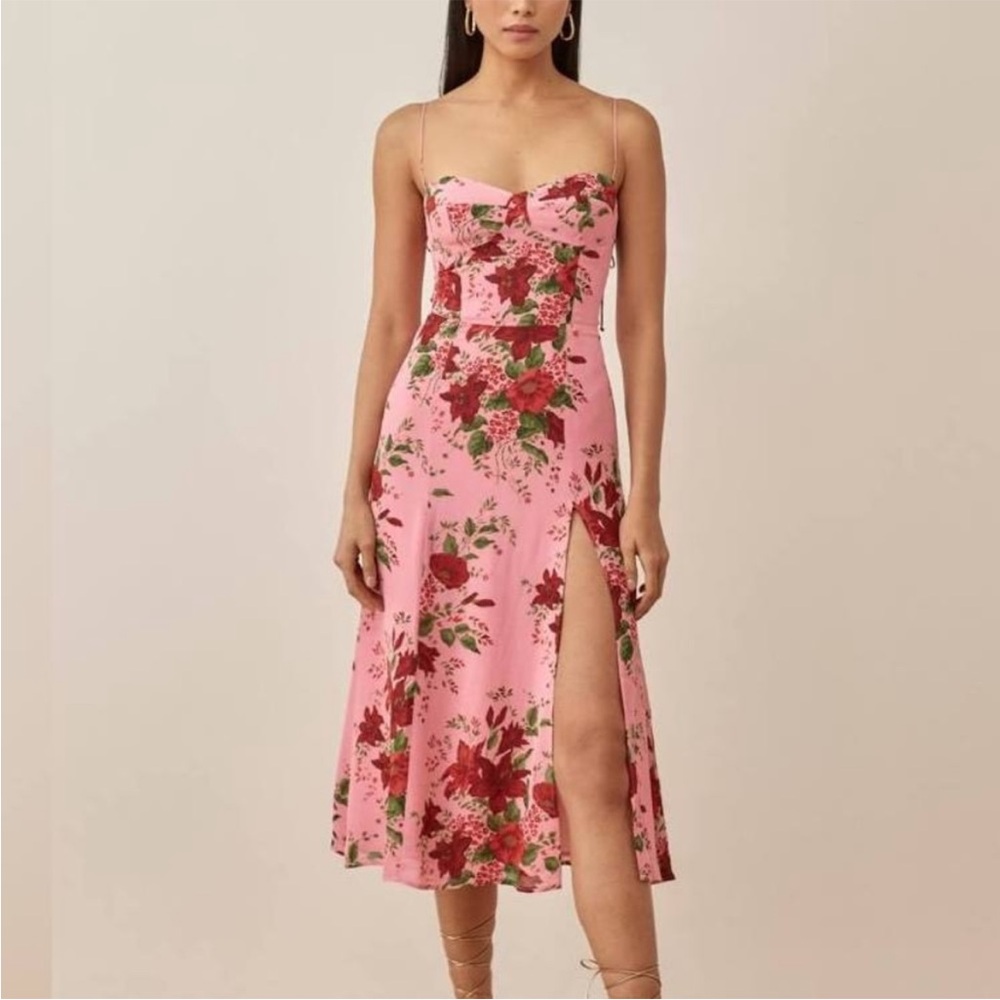 Reformation Pink Midi Dress